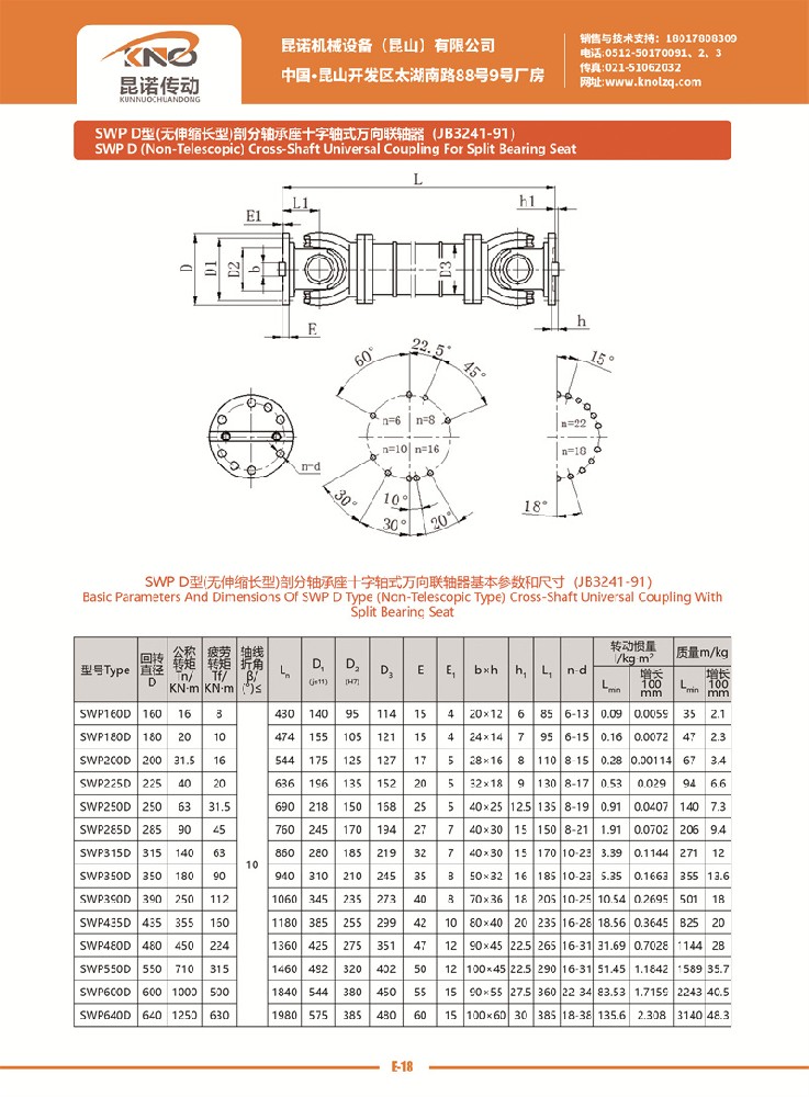 SWP D型万向联轴器